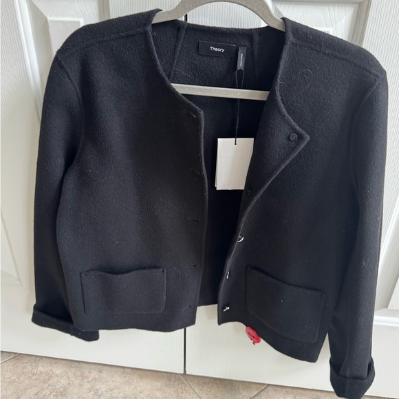 Theory Black Wool Blend Jacket - Picture 1 of 3